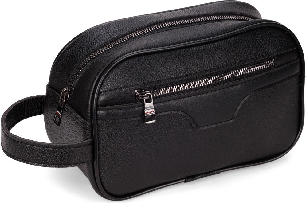 Newish Polo Erkek Deri Portföy Clutch Traş Kozmetik Bakım ve Günlük El Çantası Siyah, NEWPOLO366