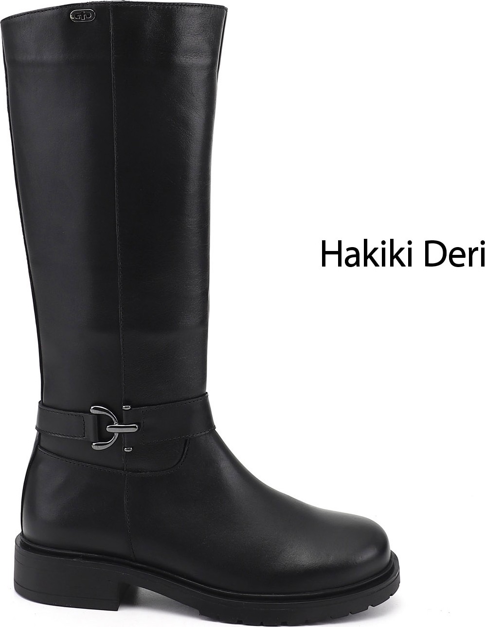 Gönderi(r) Kadın Kahve Antik Fermuarlı Kalın Topuklu Hakiki Deri Çizme