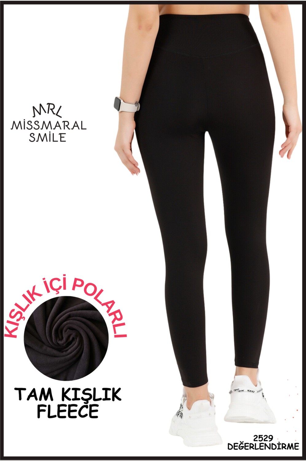 Miss Maral Kadın Kışlık Içi Polarlı Siyah Yüksek Bel Toparlayıcı Tayt Curve High Waist Fleece Winter 11024 görsel 8