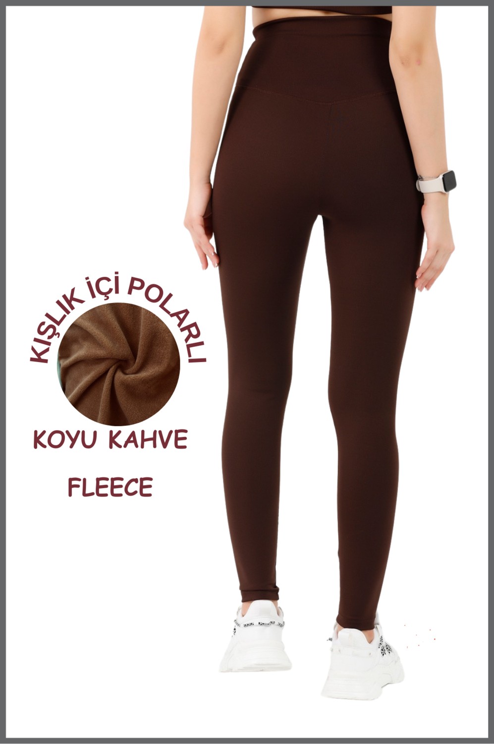 Miss Maral Büyük Beden Tayt Kadın Kışlık Içi Polarlı Taş Rengi Yüksek Bel Toparlayıcı Tayt Curve Winter B1024 görsel 4