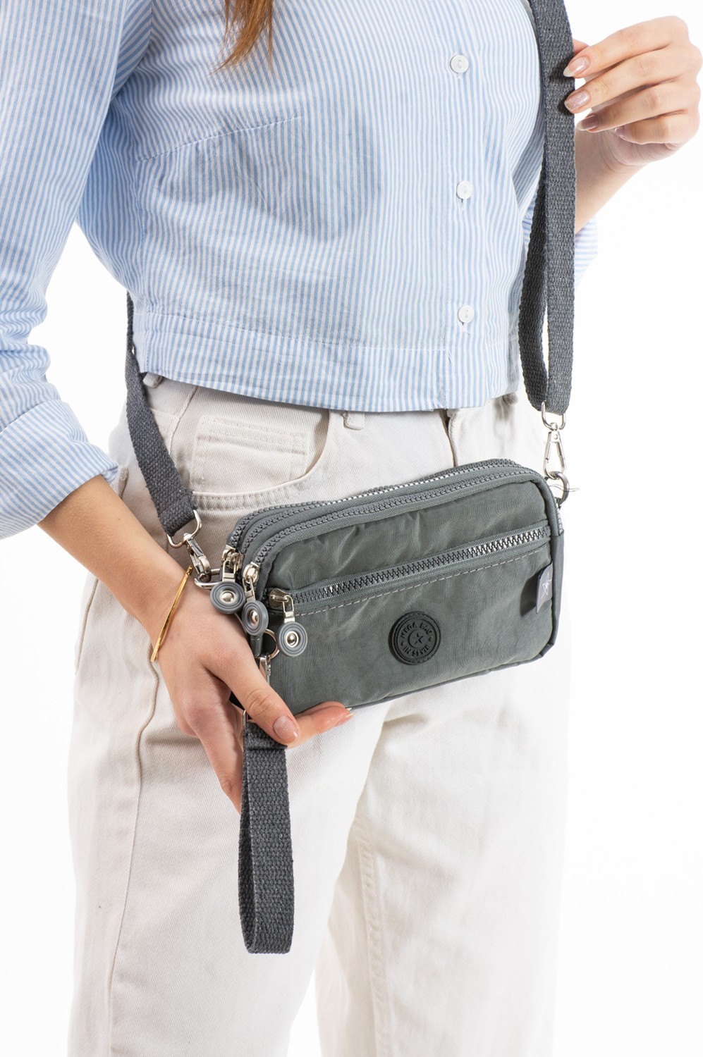 Mega Çanta M 231 Mega Bag Krinkıl Kumaş El Omuz Çantası, Telefonluk (Yatay), Clutch
