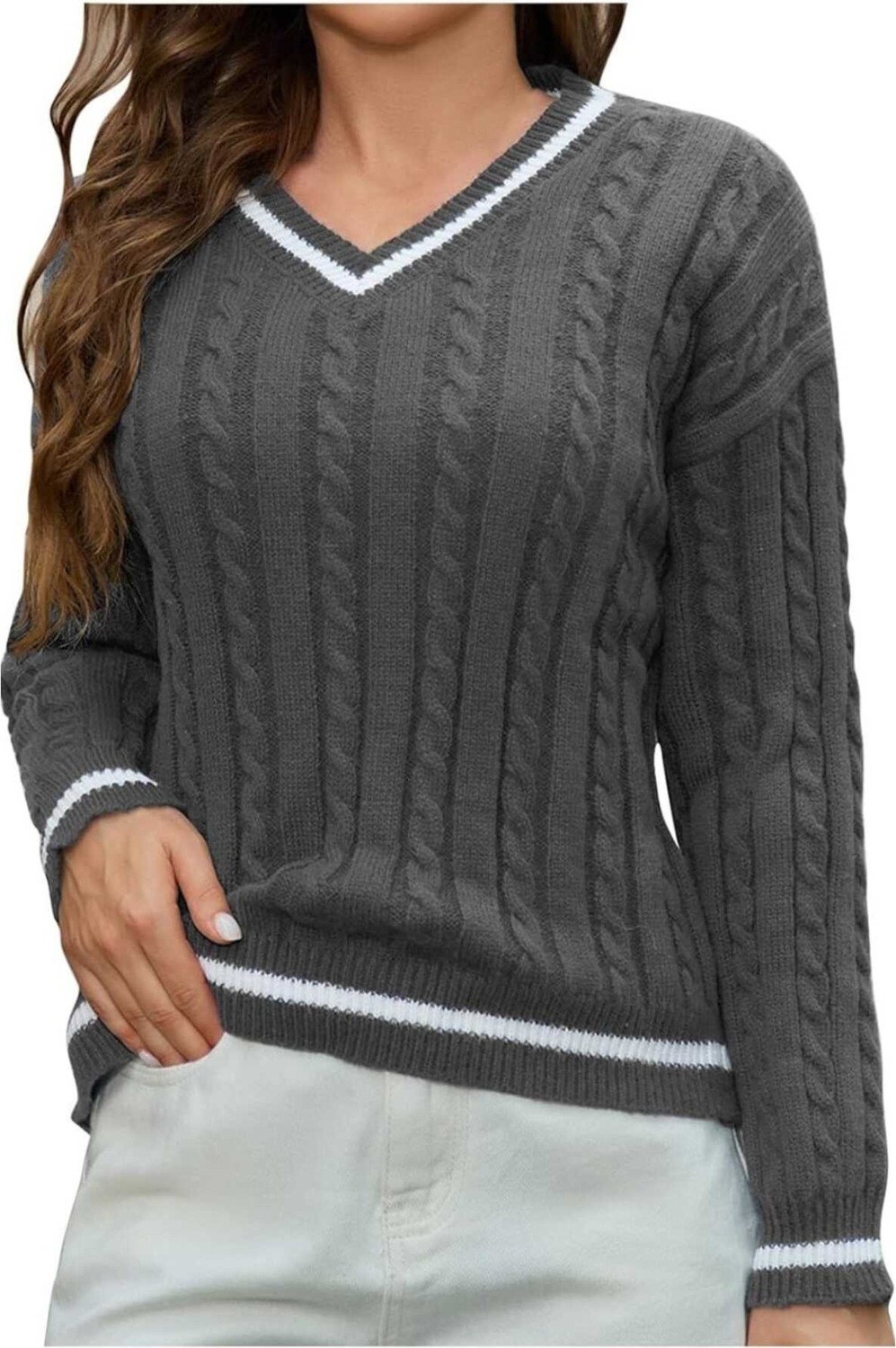 Youknitwear You Riviera V Yaka Kadın Kazak görsel 3