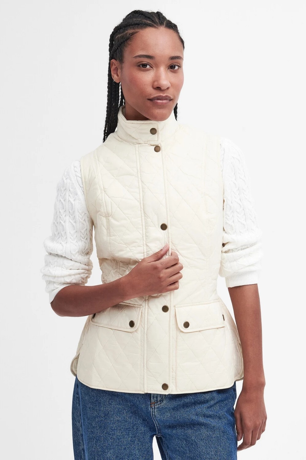 Barbour Otterburn Yelek CR31 Summer Pearl görsel 6
