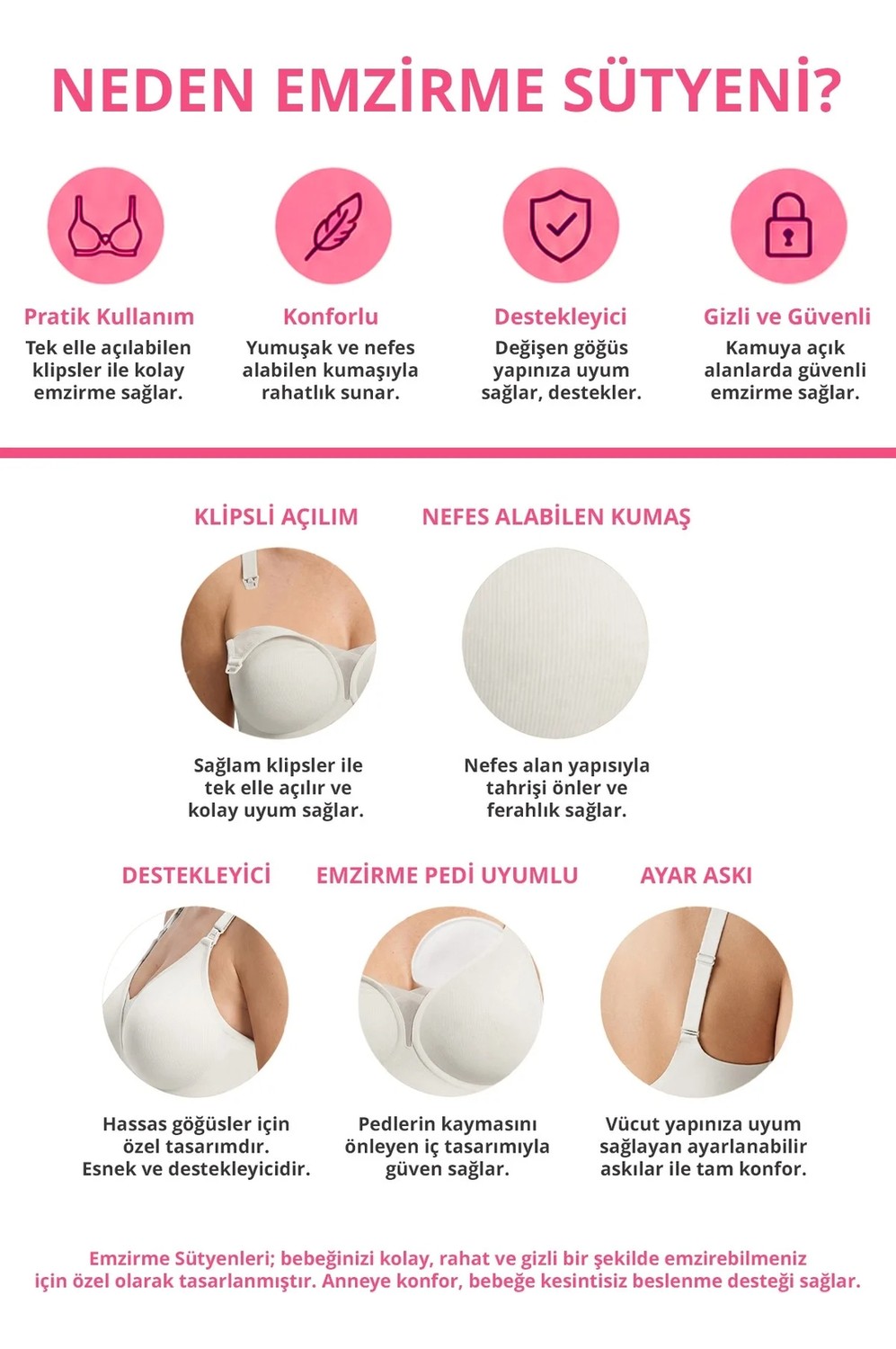 Cottonhill Seamless Bra - Nuvia |siyah Lazer Kesim Klipsli Önden Açılabilir Rib Dokulu Dikişsiz Emzirme Sütyeni görsel 3