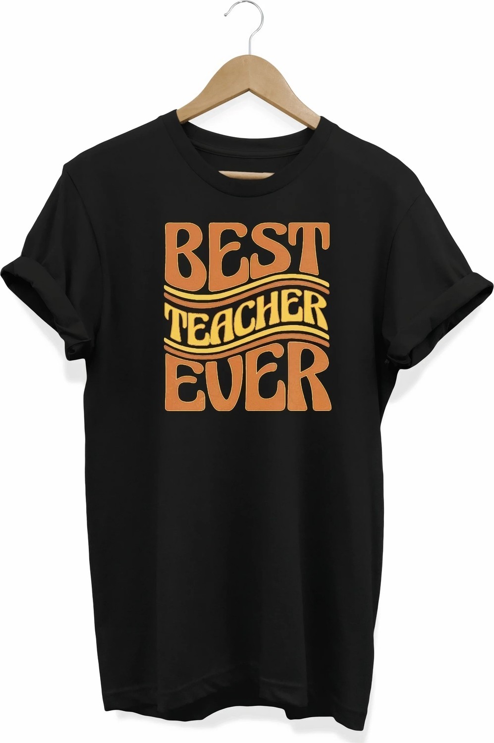 Tarz Yeri 24 Kasım Öğretmenler Günü Hediye Baskılı Oversize Bisiklet Yaka T-Shirt - Siyah
