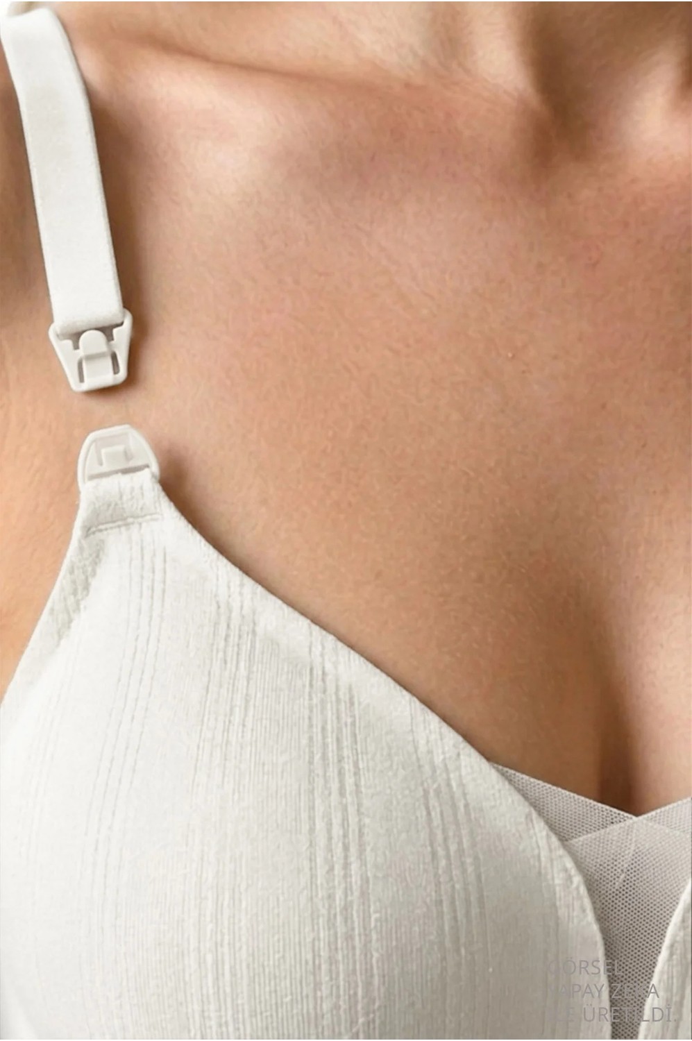 Cottonhill Seamless Bra - Nuvia |siyah Lazer Kesim Klipsli Önden Açılabilir Rib Dokulu Dikişsiz Emzirme Sütyeni görsel 8