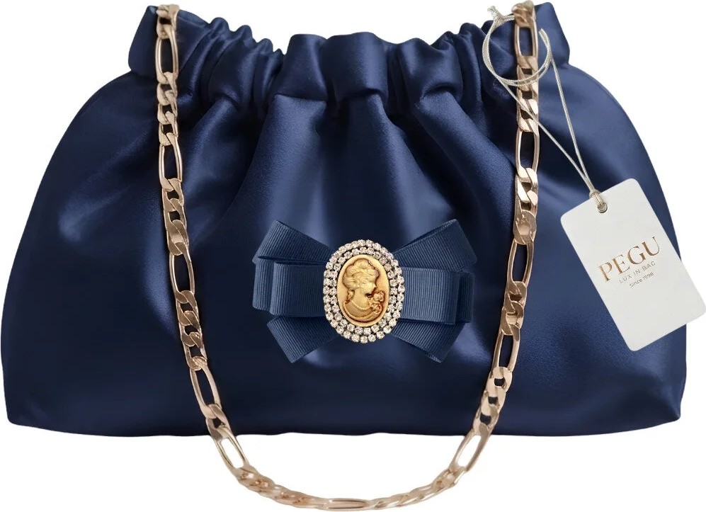 Pegu Lacivert Saten Royale Seri El Yapımı Özel Tasarım Büzgülü , Zincir Saplı Çanta , Abiye, Düğün , Nişan , Kutlama, Davet , Günlük .. 27