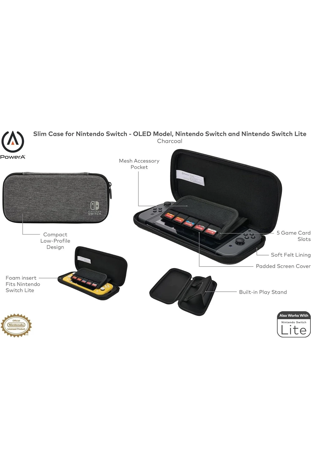 Resim Nintendo Switch Taşıma Çantası Slim Lisanslı OLED Lite Uyumlu 