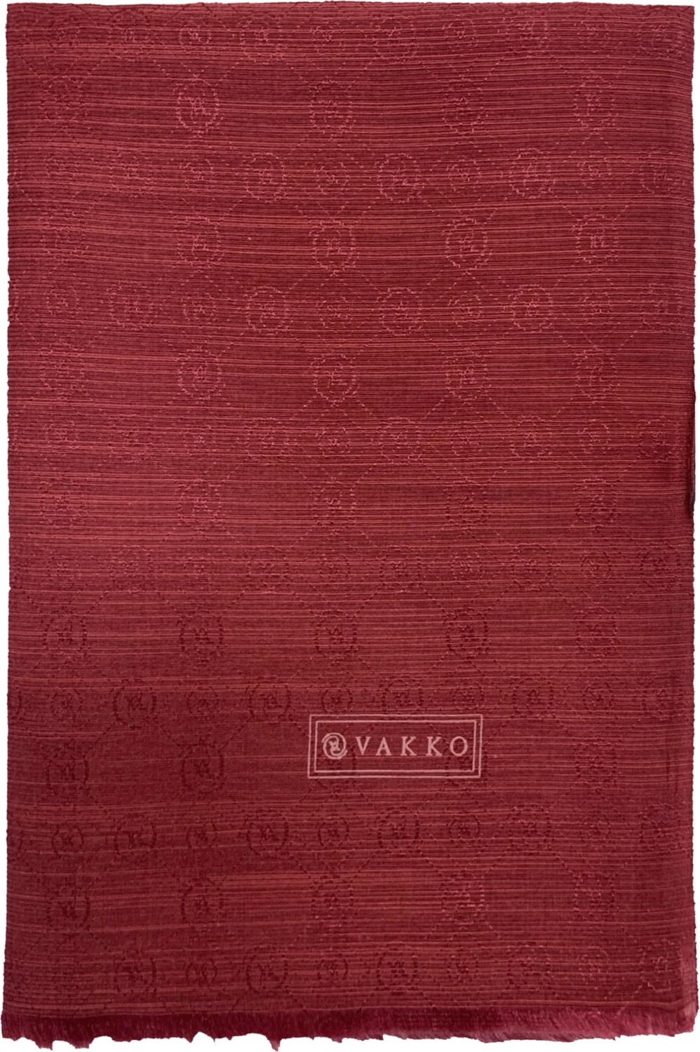 Vakko Pamuk İpek Şal - Hologram Desenli Acı Kahve Renkli %60 İpek %40 Pamuk Kumaş 68 x 200 cm görsel 6