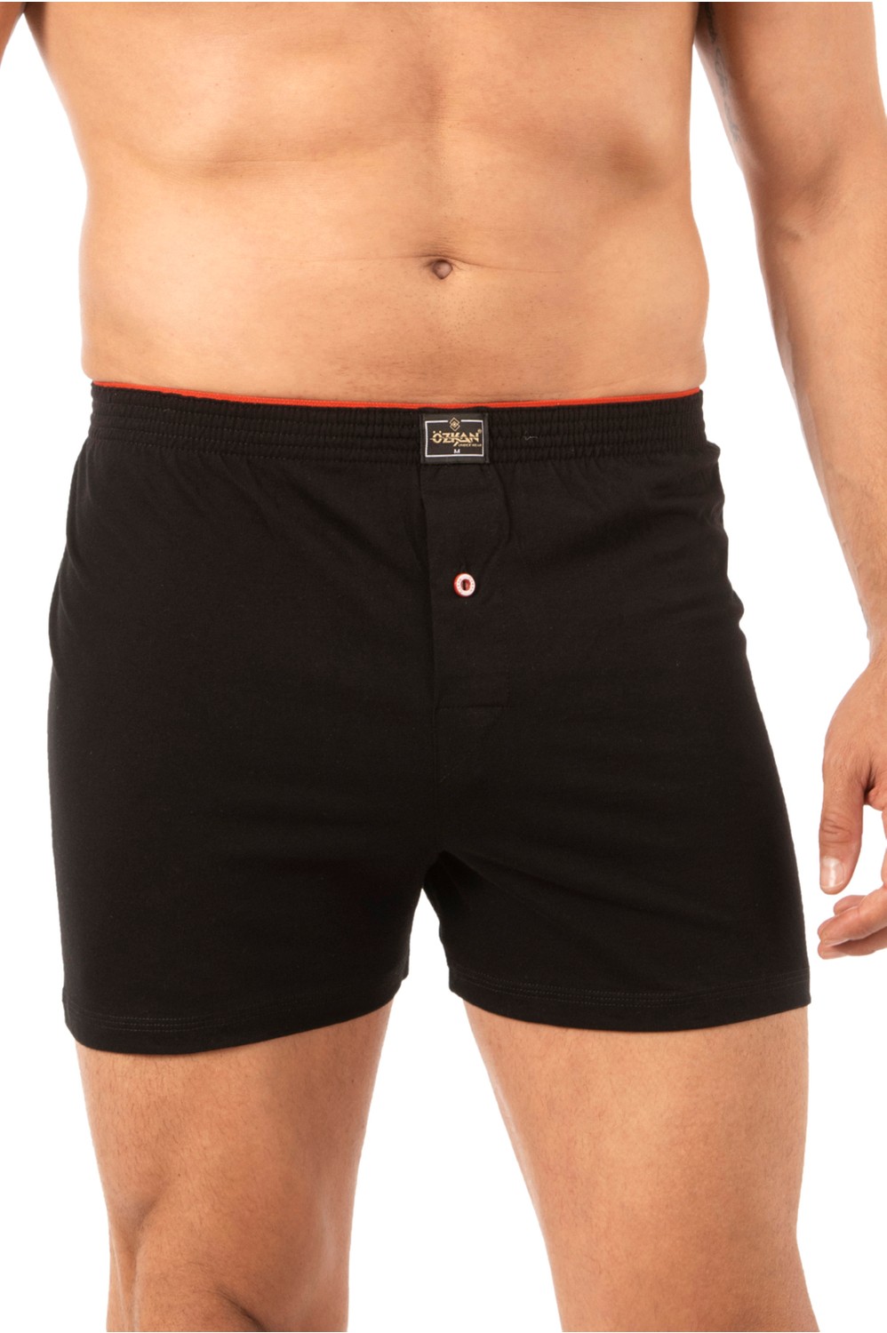Özkan Underwear Özkan 0041 3'lü Paket Erkek Karışık Renk Şardonlu Pamuklu Düğmeli Penye Boxer görsel 5