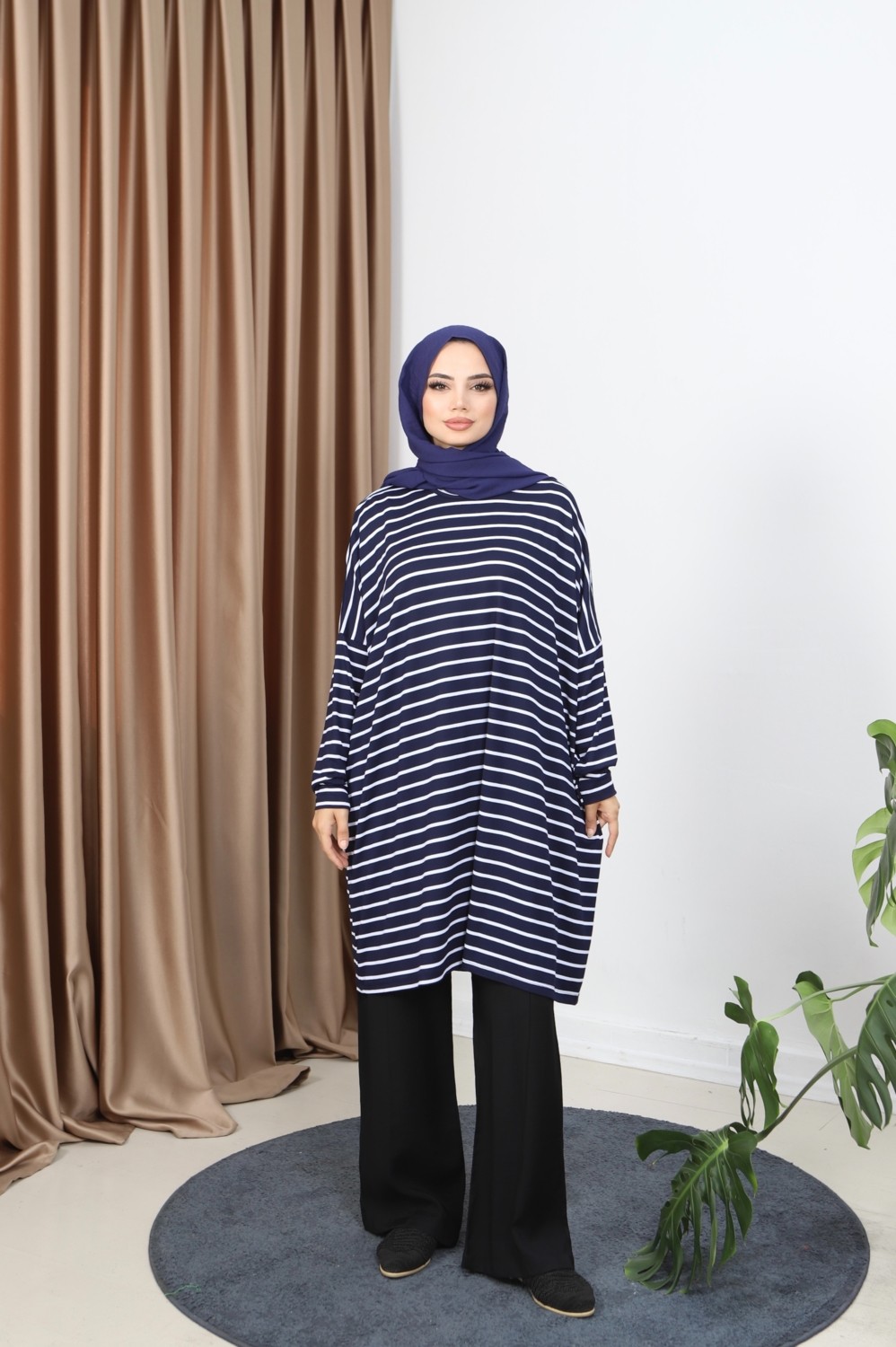 Nisum Moda Çizgili Penye Tunik görsel 6