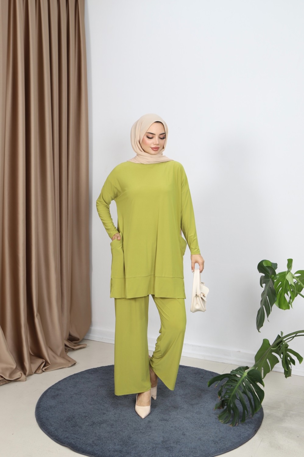Nisum Moda Yanları Cepli Sandy Pantolonlu Takım