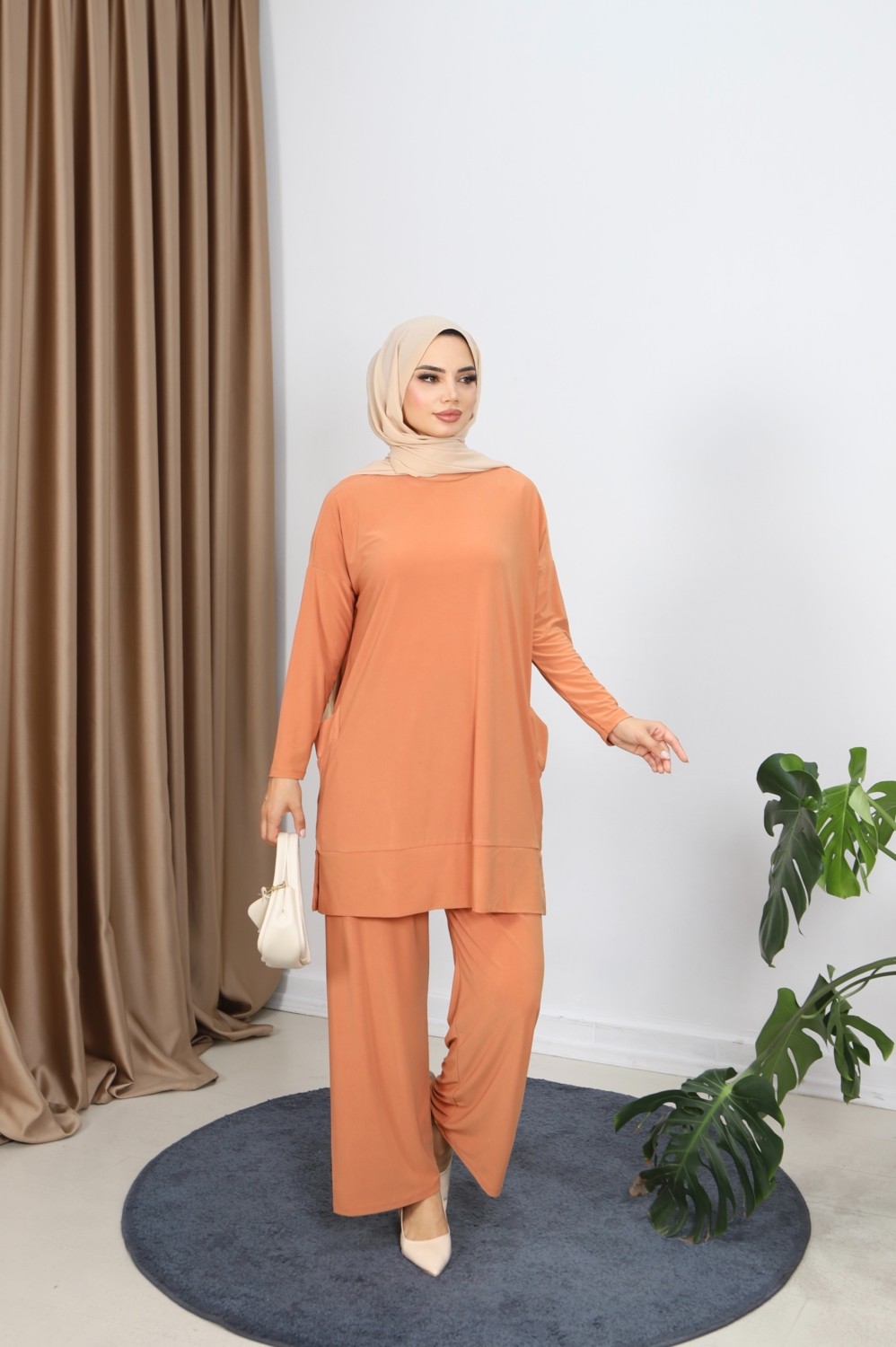 Nisum Moda Yanları Cepli Sandy Pantolonlu Takım