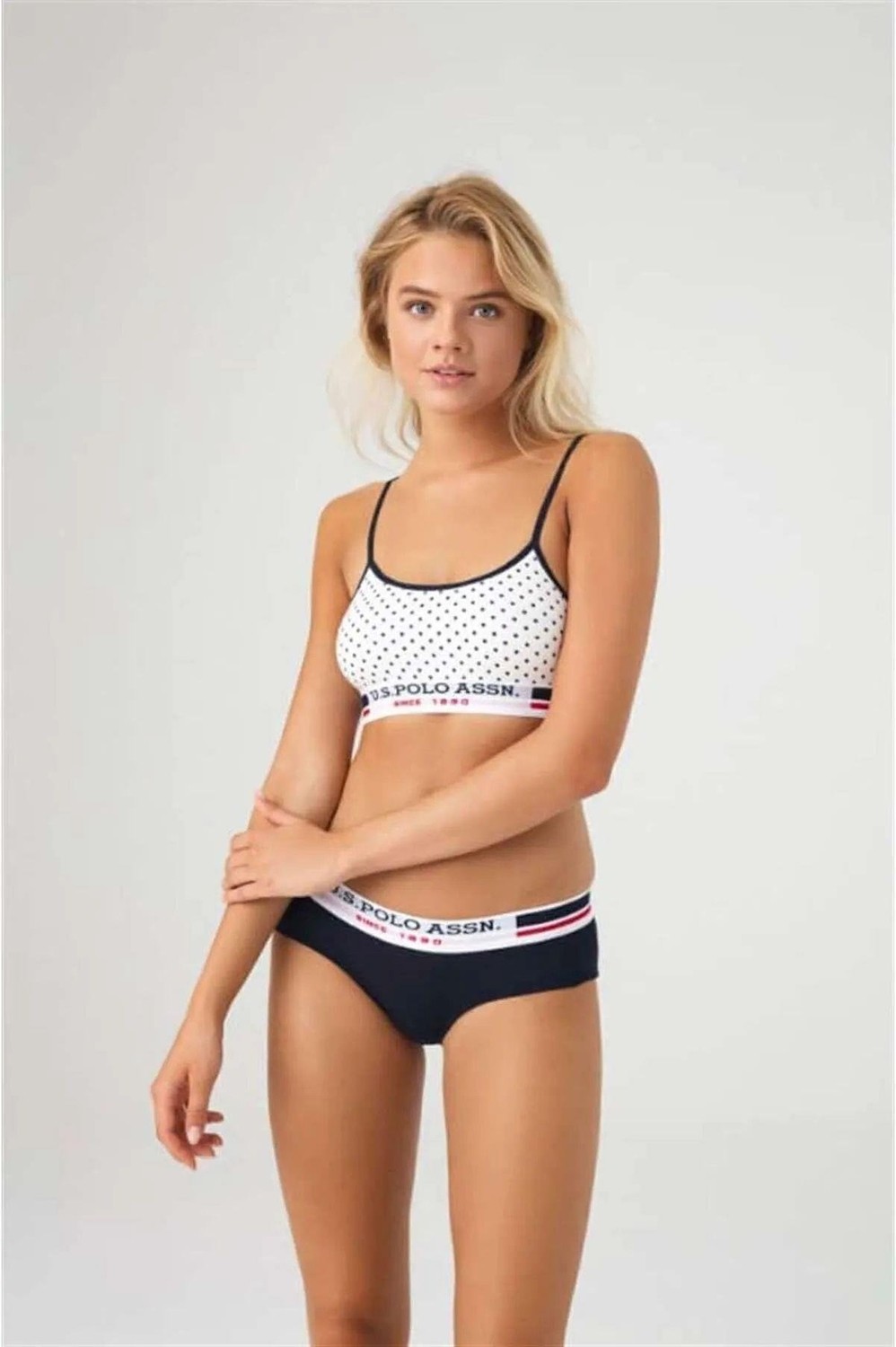 U.S. Polo Assn. Kadın Ip Askılı Pamuklu Büstiyer Slip Takımı 66252