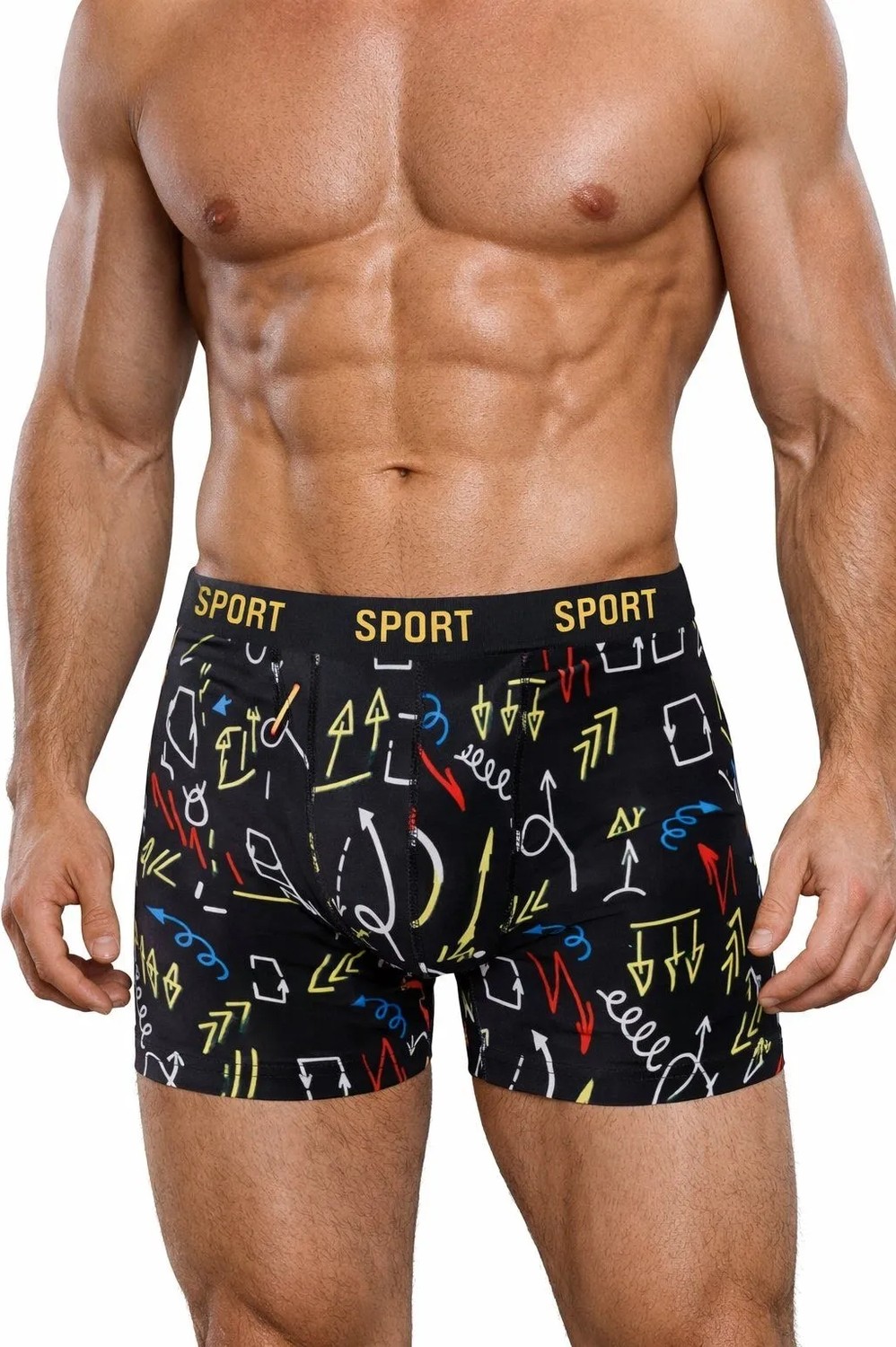 Deean Desenli Düz Karışık Erkek 9'lu Paket Pamuklu Boxer görsel 3