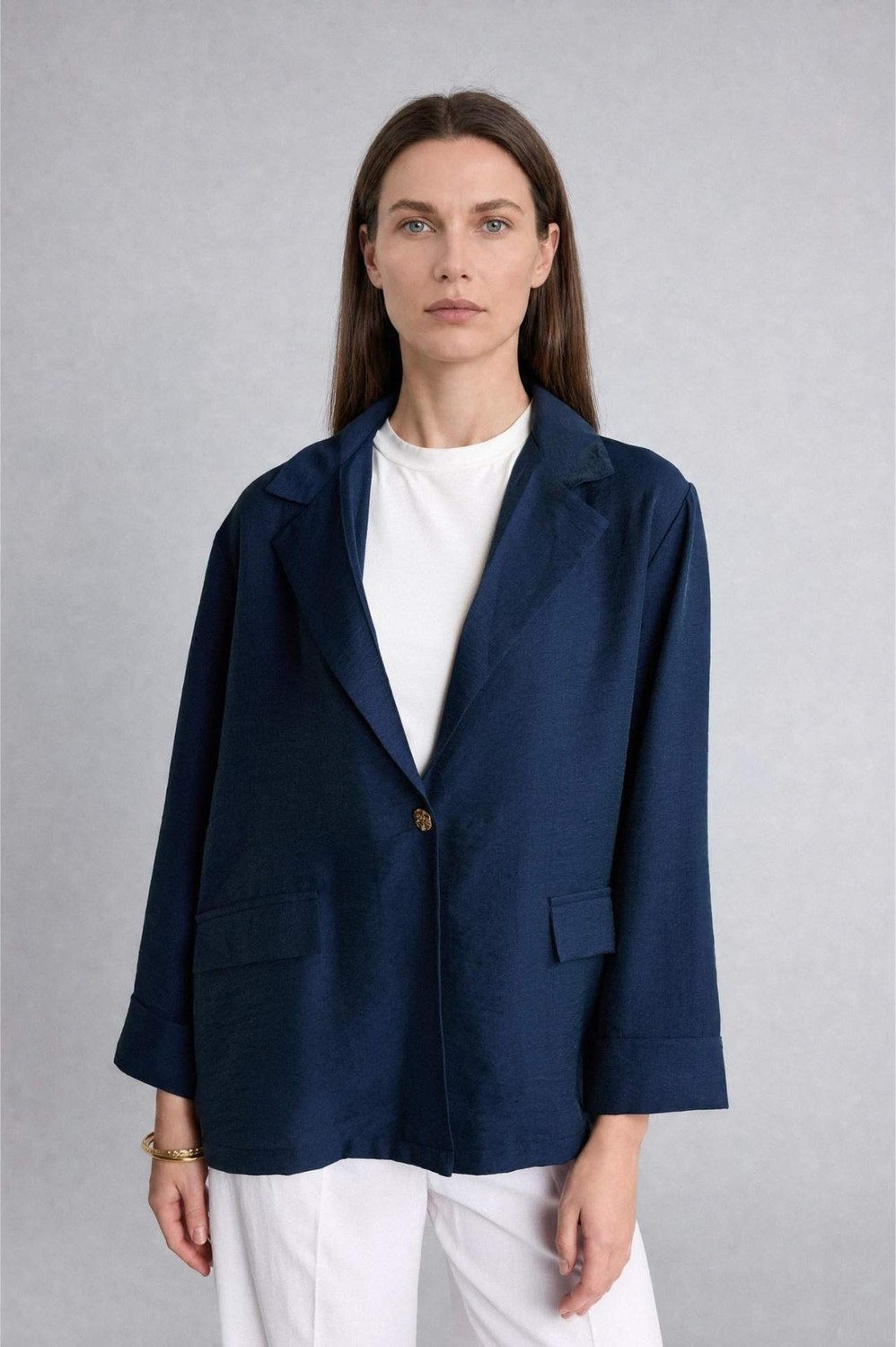 DeFacto Regular Fit Cepli Düğme Kapama Blazer Ceket H1418AX26SM görsel 8