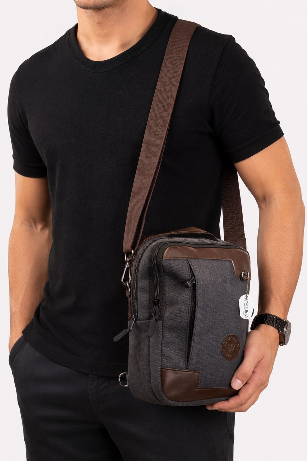 Westbag Kanvas El Omuz Çapraz Askılı ve Göğüs Çantası Bodybag görsel 2