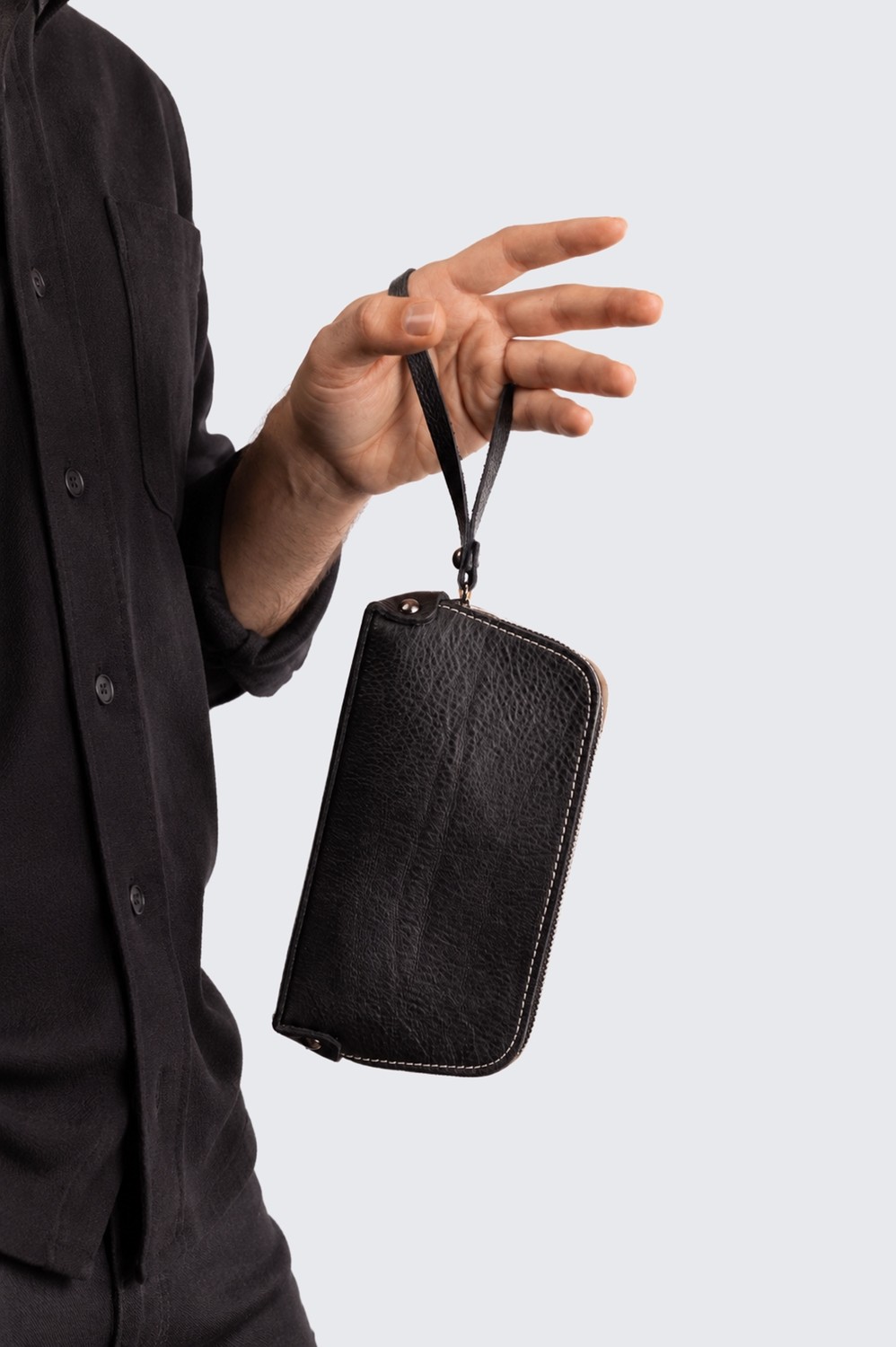 Westbag Unisex Hakiki Dana Derisi Bileklikli El Tutmalı Clutch Çanta