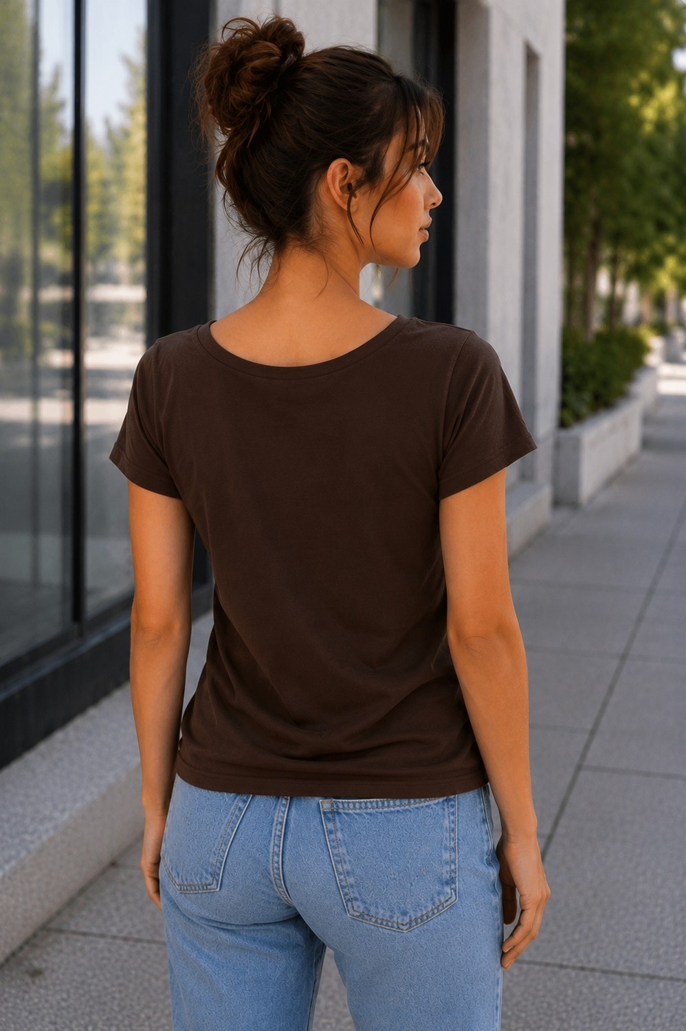 Hayalet 2'li Set Kadın Oval Yaka Basic T-Shirt, Loose Fit/Bol Kesim Premium Bluz görsel 8
