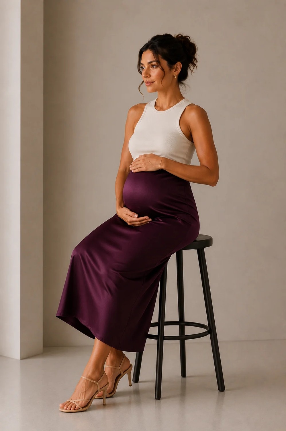 Luvmabelly MYRA9035- Saten Etek -Mor görsel 2