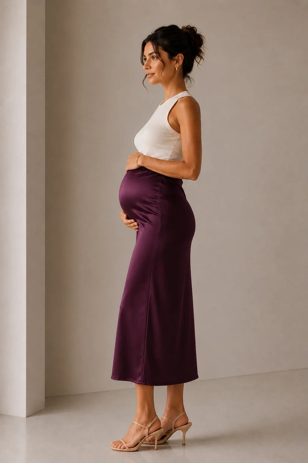 Luvmabelly MYRA9035- Saten Etek -Mor görsel 3