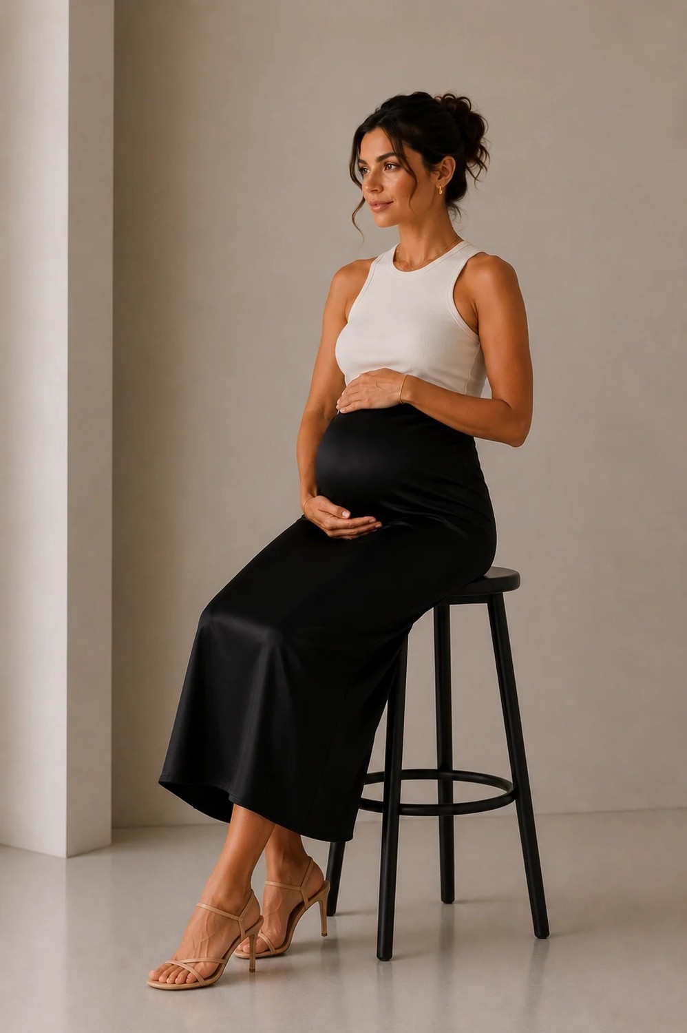 Luvmabelly MYRA9036- Saten Etek -Siyah görsel 2