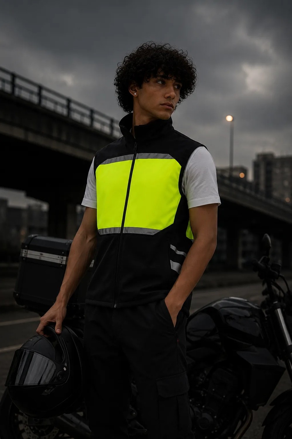 Longberg Reflektörlü Softshell Motosiklet ve Iş Güvenliği Yeleği görsel 6