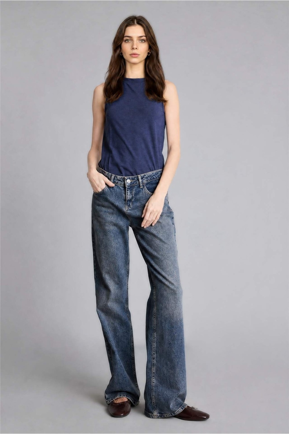 DeFacto Slim Fit Yarım Balıkçı Yaka Penye Açık Kahverengi Atlet H8040AX26SM görsel 5