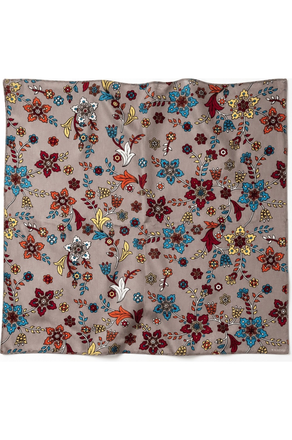Walkenzo Lara Çiçek Desenli %100 Pamuklu Çok Amaçlı Bandana Fular görsel 3