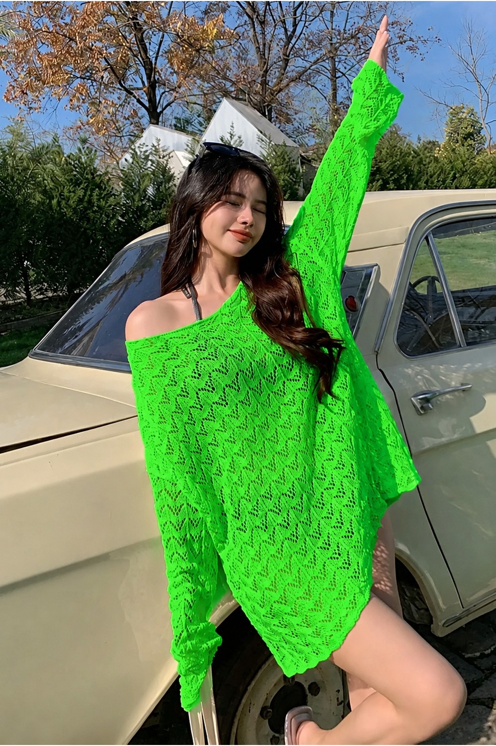 Rönesans Tekstil Ajurlu Plaj Elbisesi görsel 8