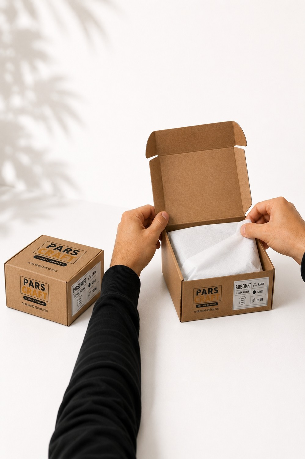 Parscraft Dayanıklı %100 Hakiki Deri Kemer 4,5 cm Geniş Siyah Erkek Kot Pantolon Kemeri görsel 5