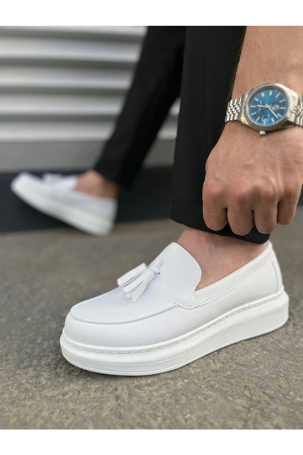 Mevese Monaco Bağcıksız Püsküllü Süet Erkek Günlük Spor Klasik Loafer Ayakkabı, Siyah görsel 4