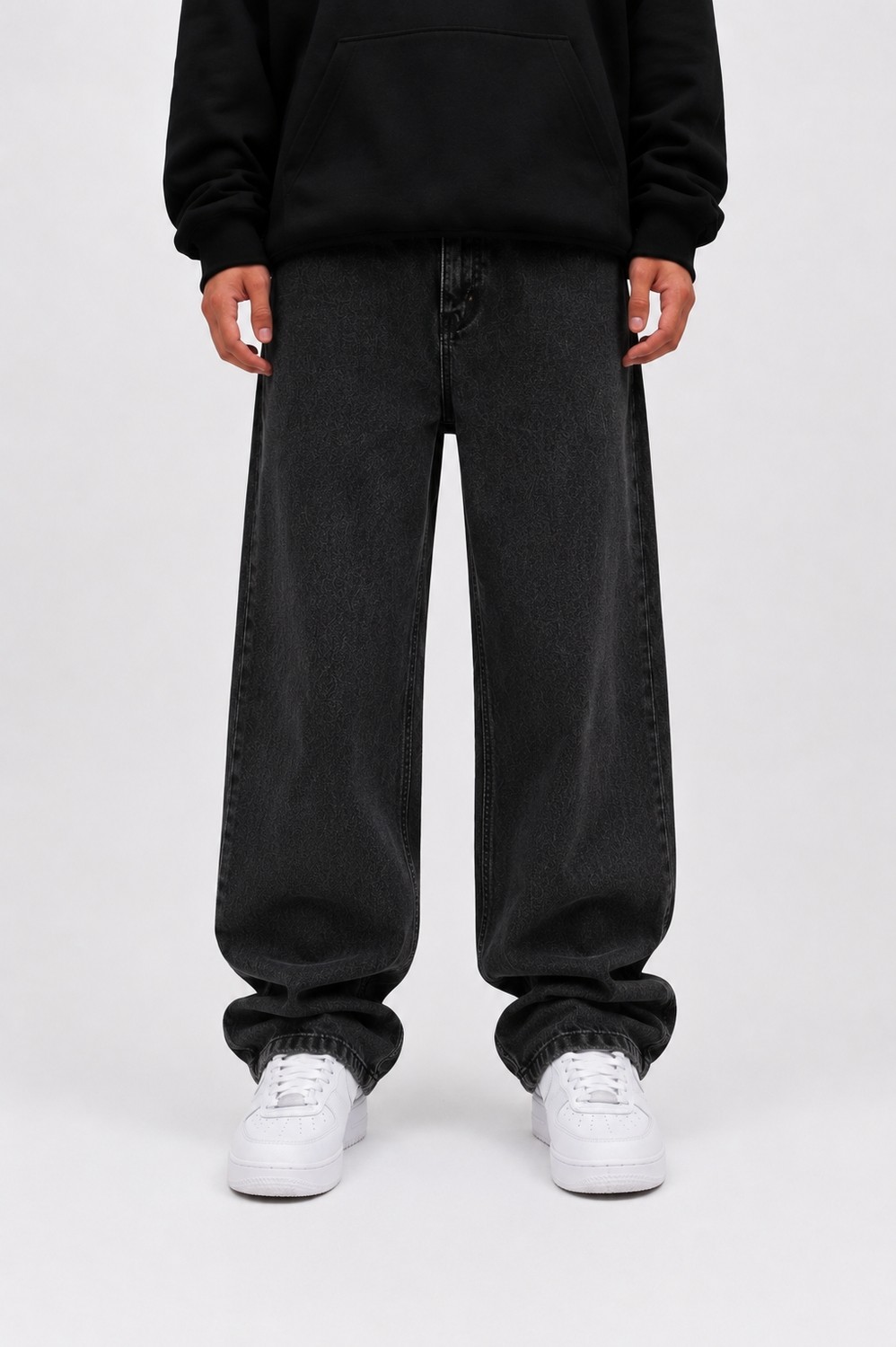 Lyvens Erkek Koyu Füme Baggy Jean Pantolon