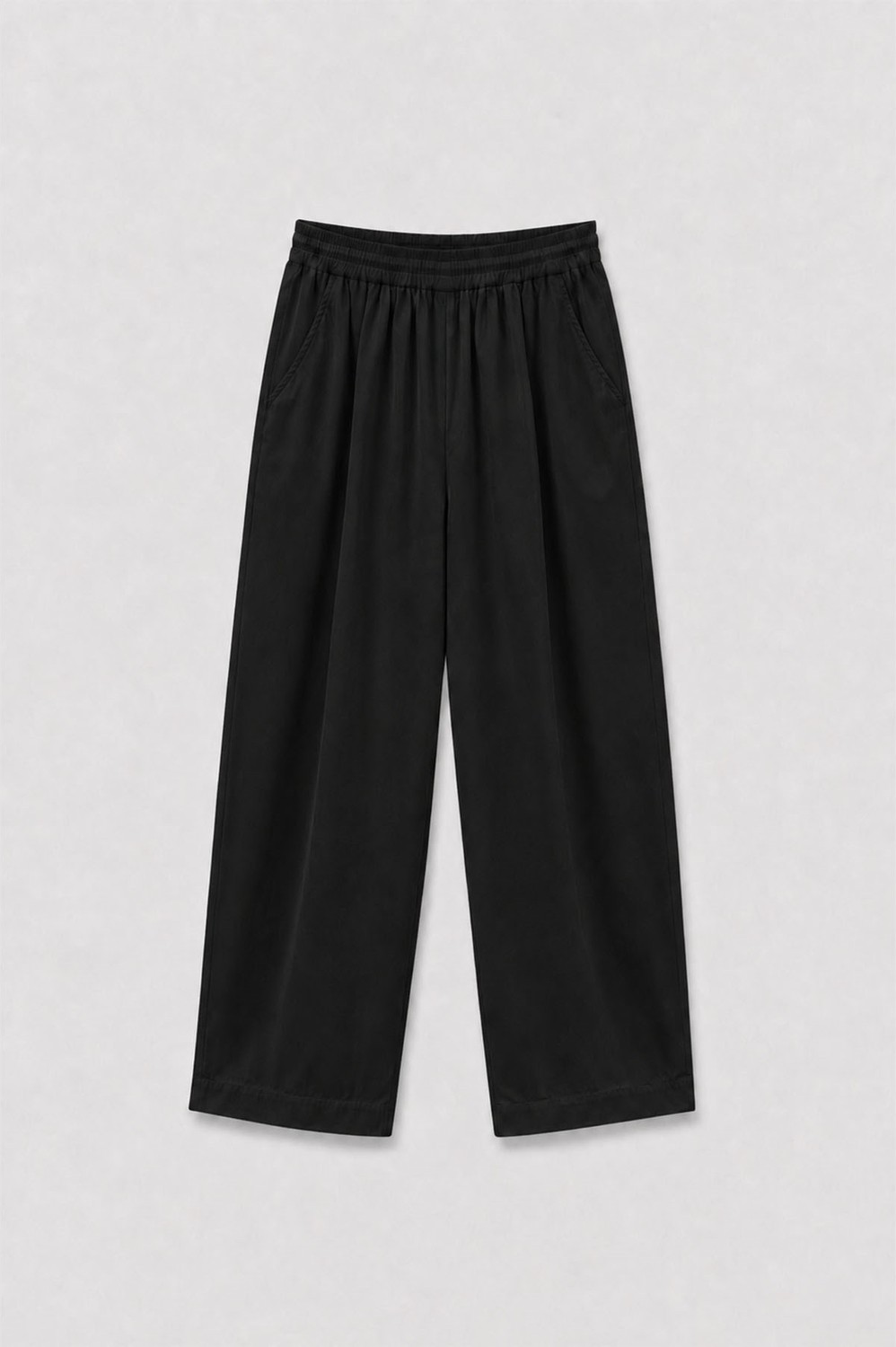 Suud Collection Siyah Raya Yıkamalı Poplin Pantolon görsel 8