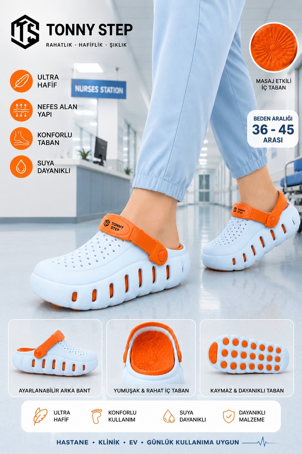 Ts Tonny Step Dubai 12 Hafif Rahat Ortopedik Plaj Hastane Günlük Terlik görsel 5