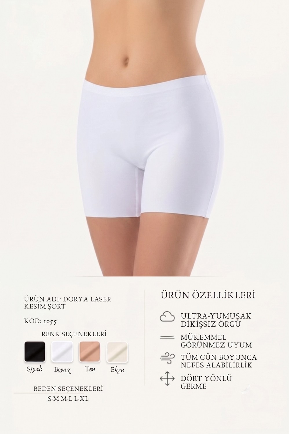 Marsilyan - Lazer Kesim Boxer Kadın 1055
