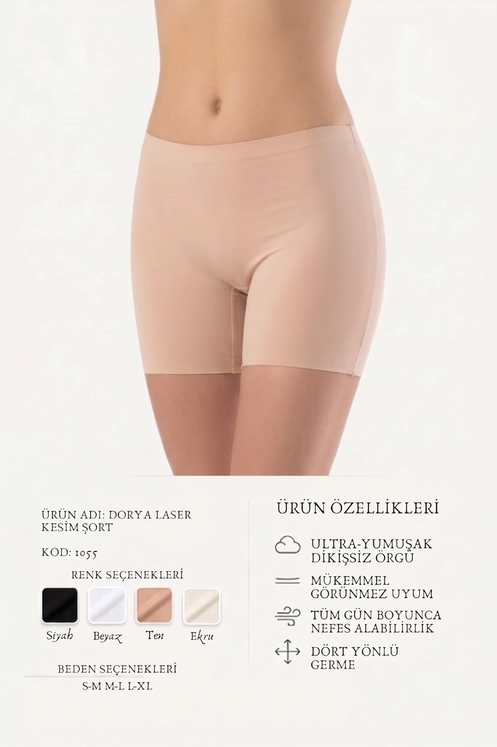 Marsilyan - Lazer Kesim Boxer Kadın 1055 görsel 6