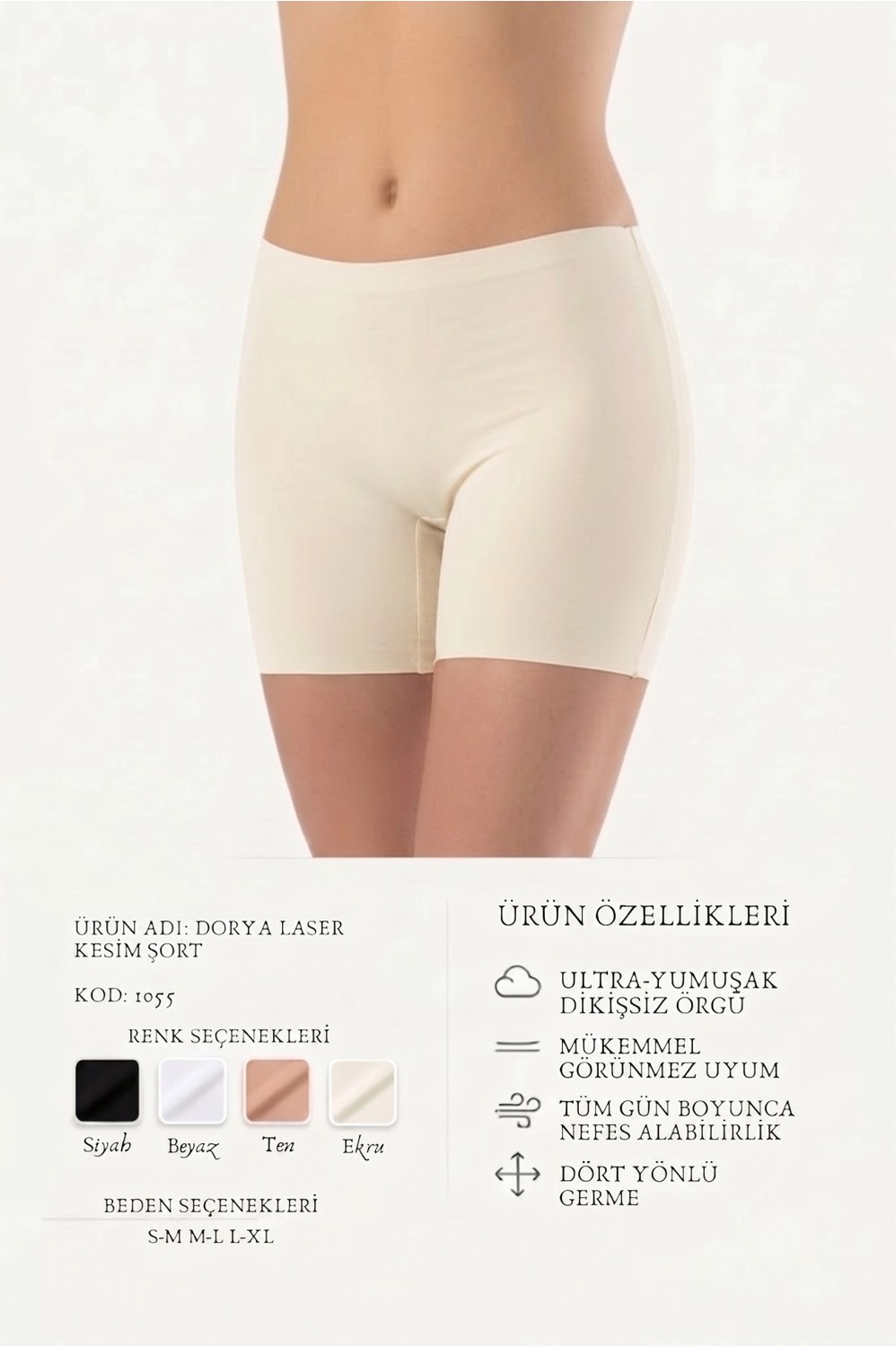 Marsilyan - Lazer Kesim Boxer Kadın 1055 görsel 7