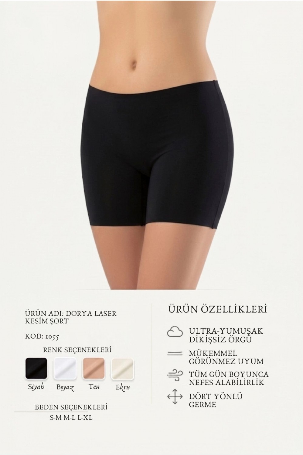 Marsilyan - Lazer Kesim Boxer Kadın 1055 görsel 8