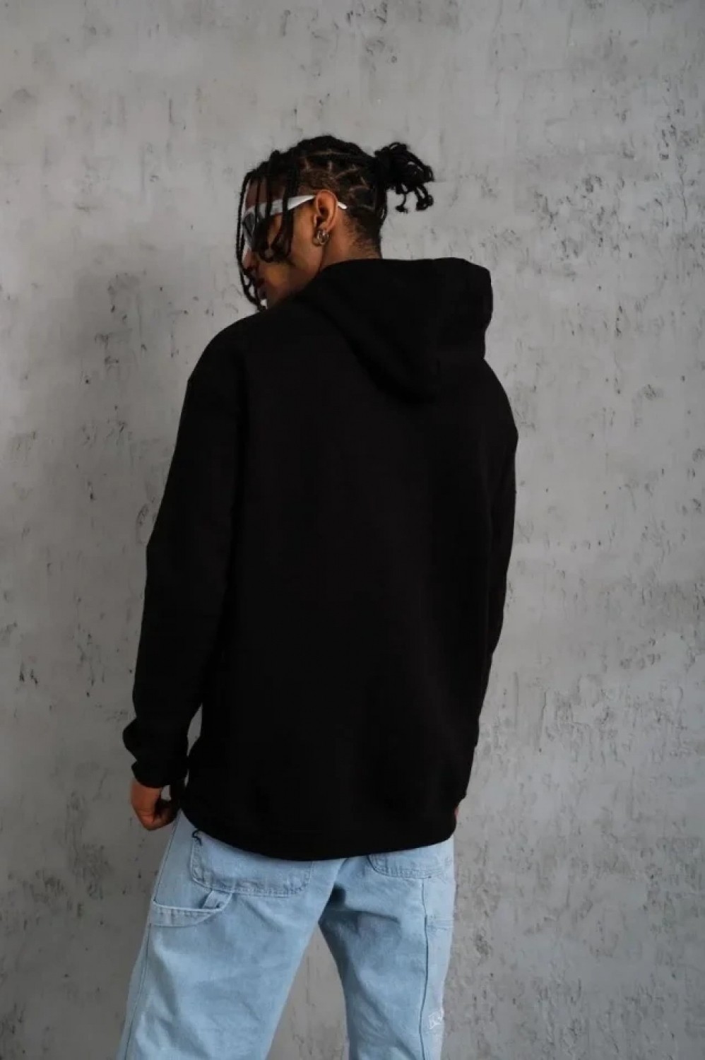 Pileli Store Erkek Dankes Baskılı Kapüşonlu Sweat - Siyah görsel 3