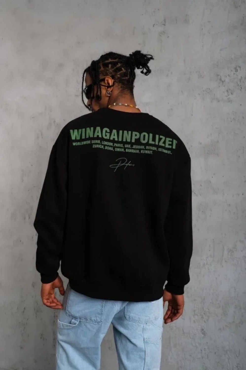 Pileli Store Erkek Baskılı Sweat - Siyah
