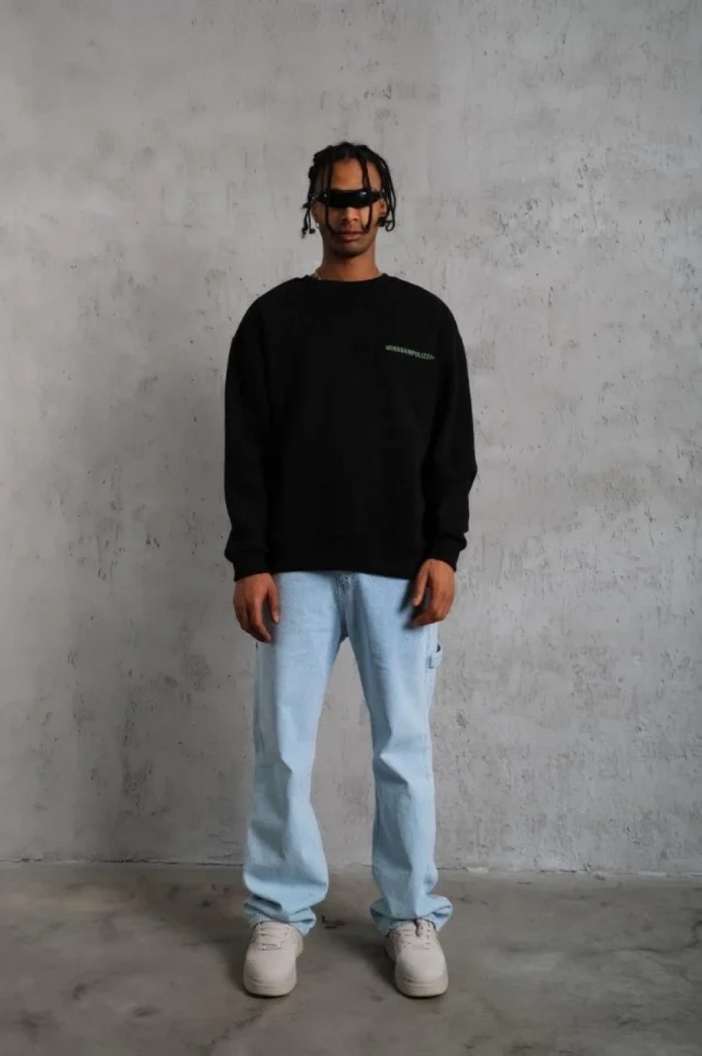 Pileli Store Erkek Baskılı Sweat - Siyah görsel 3