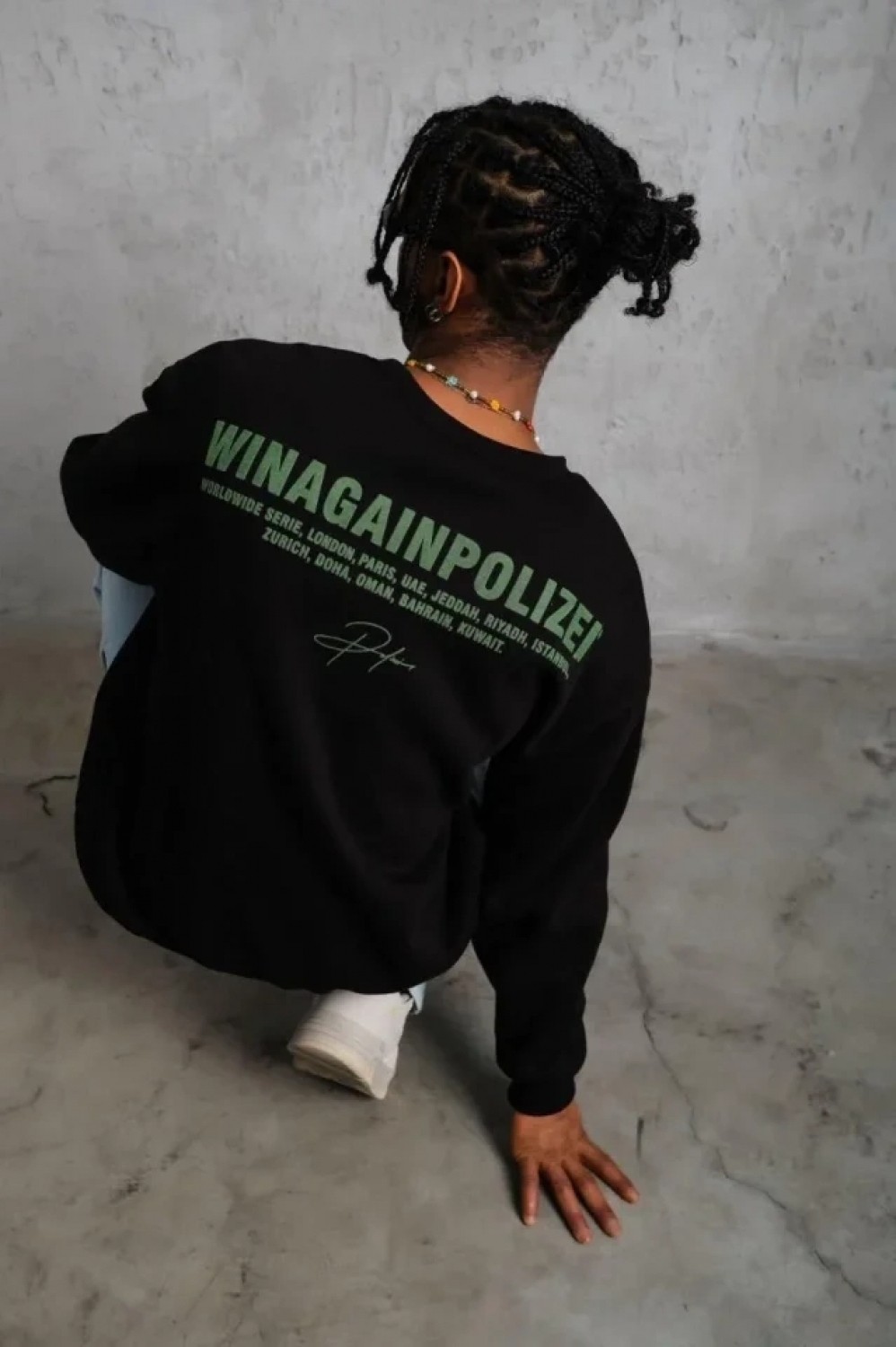 Pileli Store Erkek Baskılı Sweat - Siyah görsel 4