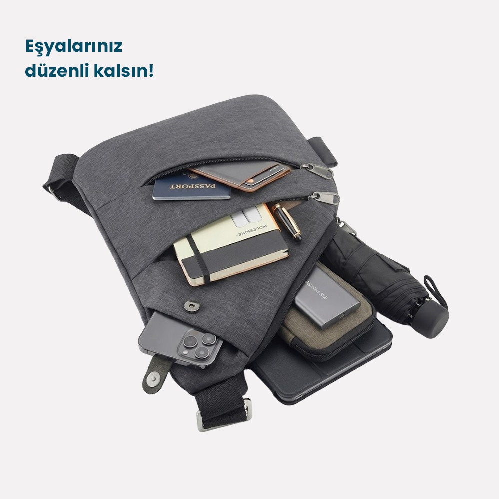 Normath Hırsızlık Önleyici Seyahat Omuz Çantası Su Geçirmez Kesilmez Gizli Bölme Ayarlanabilir Günlük Unisex görsel 5