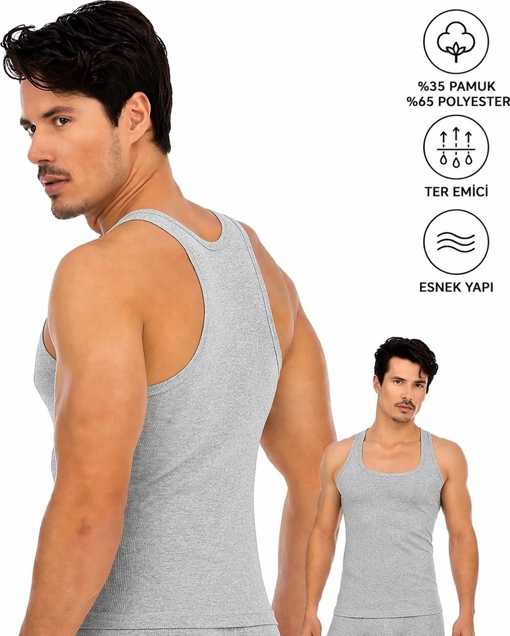 Seher Yıldızı Erkek Sporcu Atlet Slim Fit Esnek Ter Emici Günlük