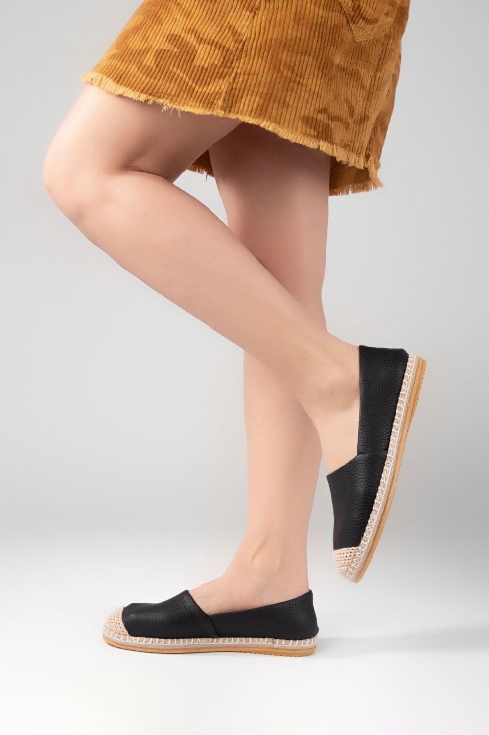 Aska Shoes Kadın Floter Deri/ Keten/hasır Malzeme Espadril görsel 4