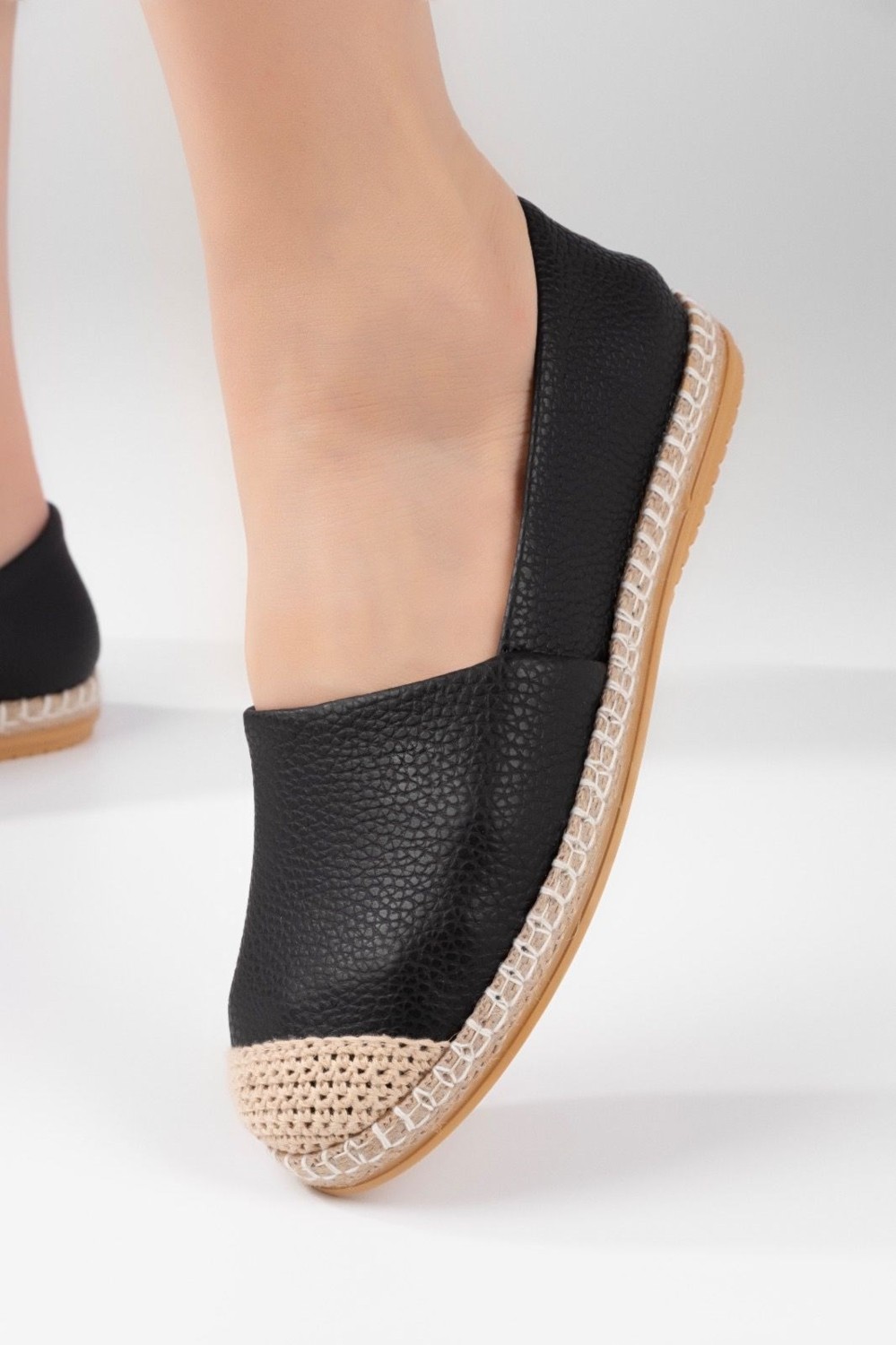 Aska Shoes Kadın Floter Deri/ Keten/hasır Malzeme Espadril görsel 5