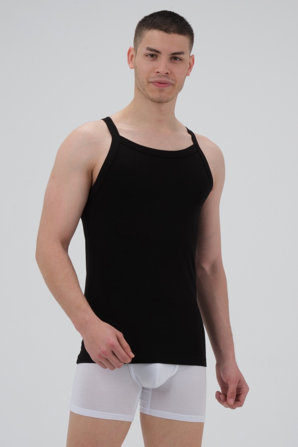 FSM 1453 Fsm1453 Erkek Pamuklu Süprem Penye Slim Fit Ince Askılı Sporcu Likralı Atlet 6'lı -1006