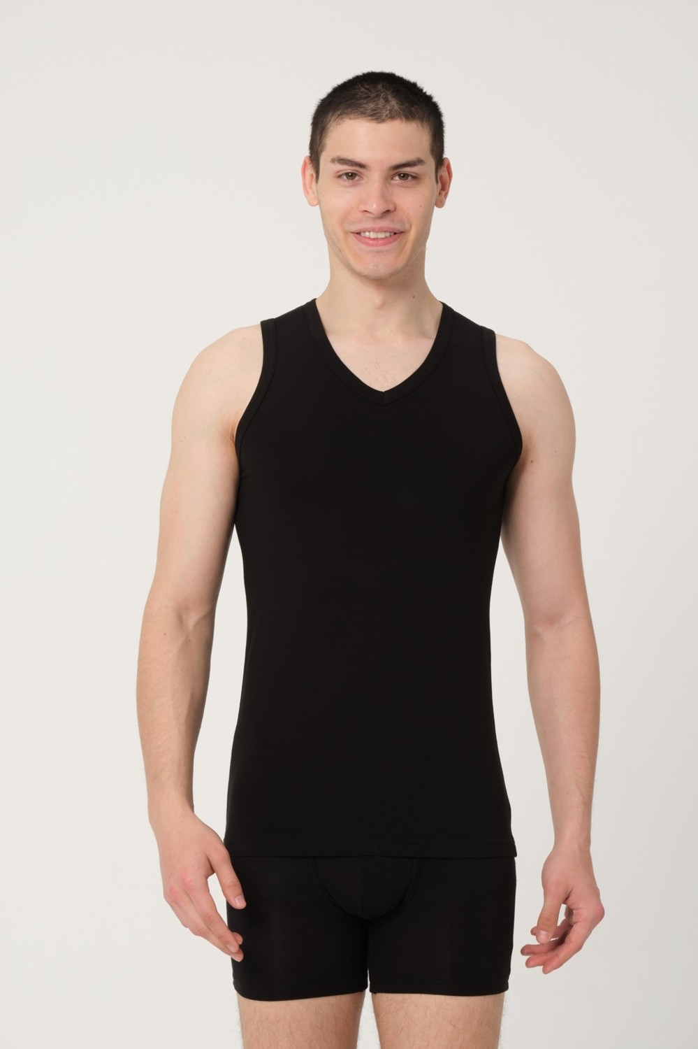 FSM 1453 Fsm1453 Erkek Pamuklu Süprem Penye Slim Fit V-Yaka Kolsuz Likralı Atlet 6'lı - 1017 görsel 2