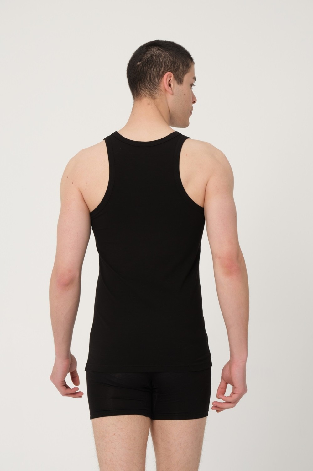 FSM 1453 Fsm1453 Erkek Pamuklu Süprem Penye Slim Fit Halter Yaka Sporcu Likralı Atlet 6'lı - 1003 görsel 2